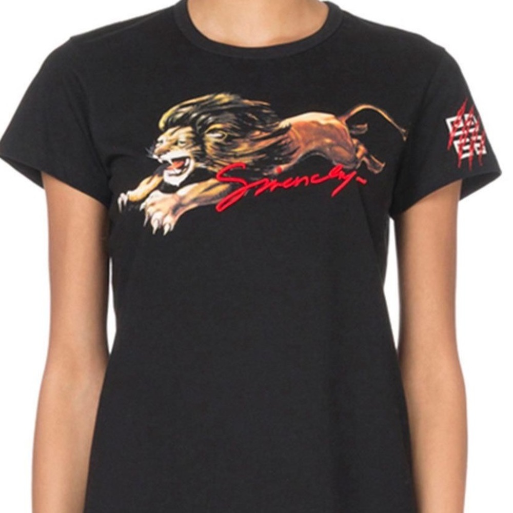Givenchy Short-Sleeve Fitted Leo Lion Graphic Tee